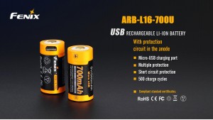 Fenix 16340 - 700mAh - Acumulator cu Micro-USB - ARB-L 16-700U