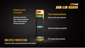 Fenix 18650 - 3500mAh - Acumulator cu Micro-USB - ARB-L 18-3500U