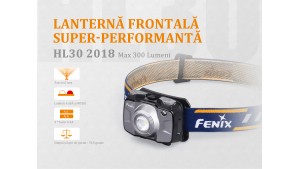 Fenix HL30 - Ediție 2018 - Lanternă Frontală - 300 Lumeni - 50 Metri - Albastru