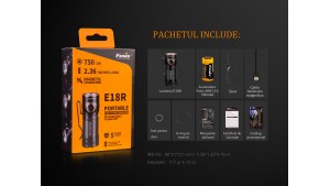 Fenix E18R - Lanternă EDC - 750 Lumeni - 136 Metri
