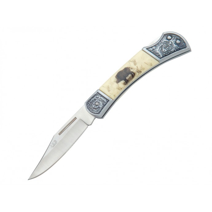 JKR - Briceag de vânătoare - Gravat mistreț - 8 CM