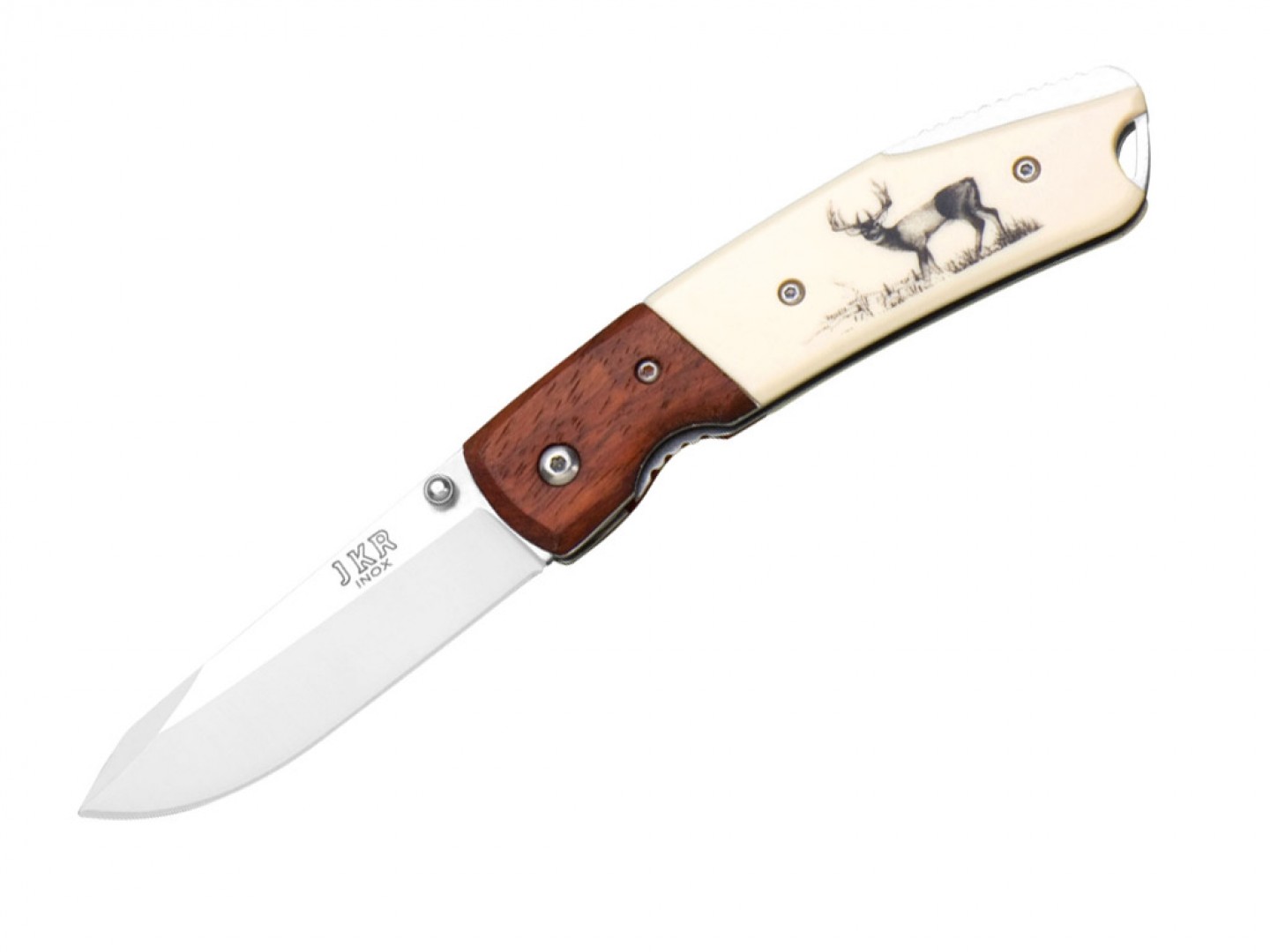 JKR - Briceag de vânătoare - gravat cerb - 7.5 cm JKR - Briceag de vânătoare - gravat cerb - 7.5 cm