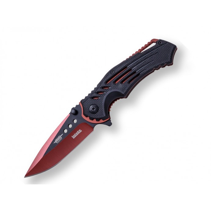 JKR - Briceag de buzunar semi-automat - Black and red