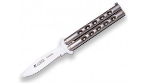 Joker - Cuțit de antrenament tip butterfly - Silver