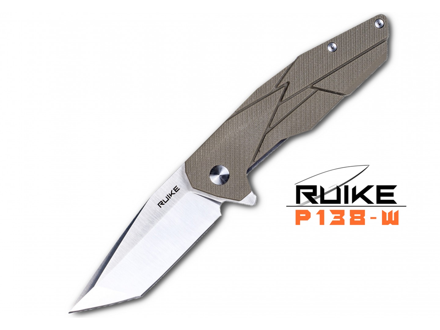 Ruike - P138-W - Briceag - Oțel 14C28N - Sand Ruike - P138-W - Briceag - Oțel 14C28N - Sand