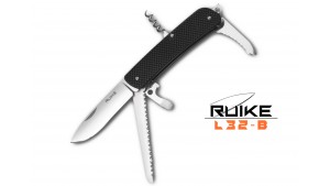 Ruike - L32 - Cuțit multifuncțional - 9 funcții - Oțel 12C27 - Negru