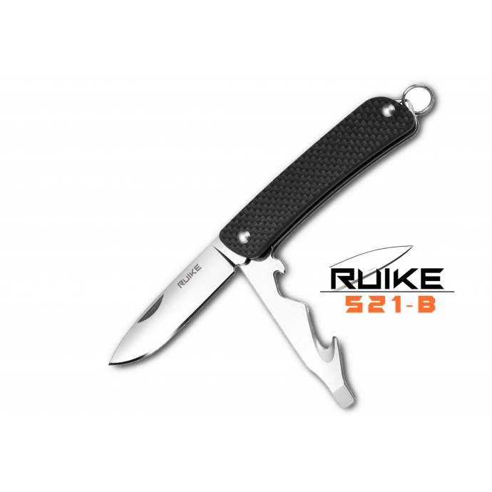 Ruike - S21 - Cuțit multifuncțional - 5 funcții - Oțel 12C27 - Negru