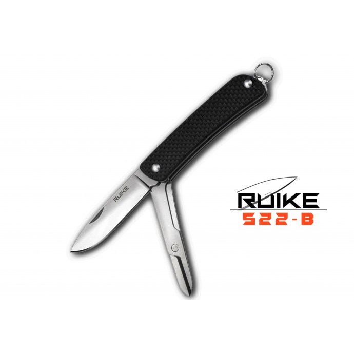 Ruike - S22 - Cuțit multifuncțional - 3 funcții - Oțel 12C27 - Negru