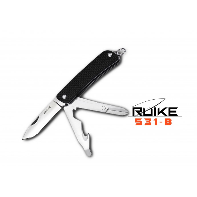 Ruike - S31 - Cuțit multifuncțional - 6 funcții - Oțel 12C27 - Negru
